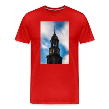Hambourg : Église Saint-Michel (Der Michel) - T-shirt bio Premium Homme - rouge - Devant - Damien (186cm)