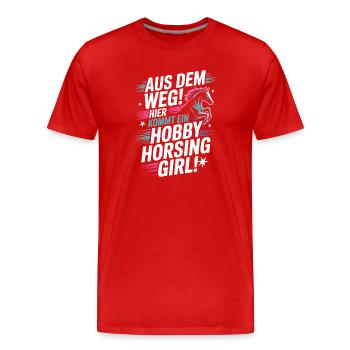 Hobby Horsing Girl Steckenpferd Pony Reiten Pferde - Männer Premium Bio T-Shirt - Rot - Vorne - Damien (186cm)