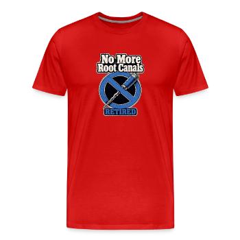 Don premium pour dentiste retraité, plus de traitements de canal - T-shirt bio Premium Homme - rouge - Devant - Damien (186cm)