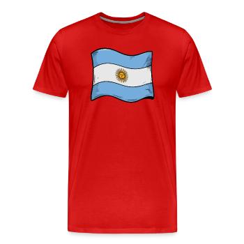 Art du drapeau solaire argentin - T-shirt bio Premium Homme - rouge - Devant - Damien (186cm)