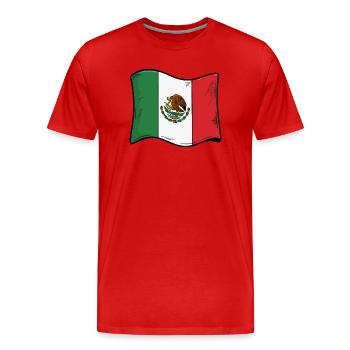 Illustration de bandes dessinées des drapeaux du Mexique - T-shirt bio Premium Homme - rouge - Devant - Damien (186cm)
