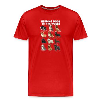 Chiens de troupeau Races Mignons Chiens - T-shirt bio Premium Homme - rouge - Devant - Damien (186cm)