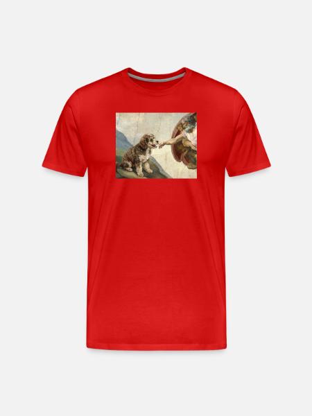 Mème Caniche Main, Chien Dieu - T-shirt bio Premium Homme - rouge