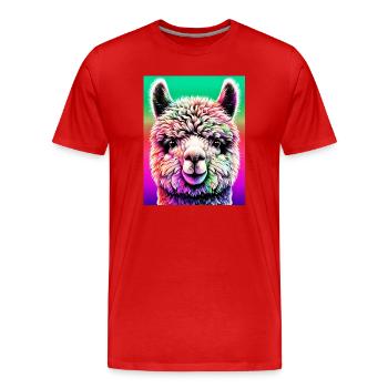 Alpaga - T-shirt bio Premium Homme - rouge - Devant - Damien (186cm)