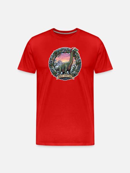 Brachiosaurus Christmas - Men's Premium Organic T-Shirt - red