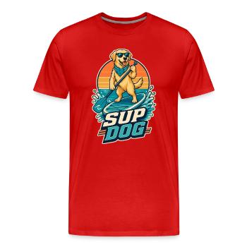 Dog SUP Paddleboard Board Stand Up Paddle - T-shirt bio Premium Homme - rouge - Devant - Damien (186cm)