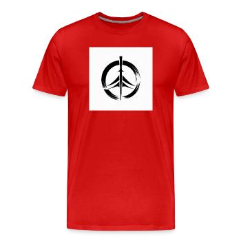 Cercle Zen du Japon - T-shirt bio Premium Homme - rouge - Devant - Damien (186cm)