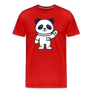 Panda astronaute dans l’espace - T-shirt bio Premium Homme - rouge - Devant - Damien (186cm)