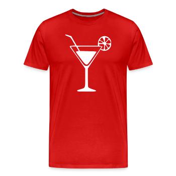 Barman cadeau de cocktail en verre de cocktail - T-shirt bio Premium Homme - rouge - Devant - Damien (186cm)