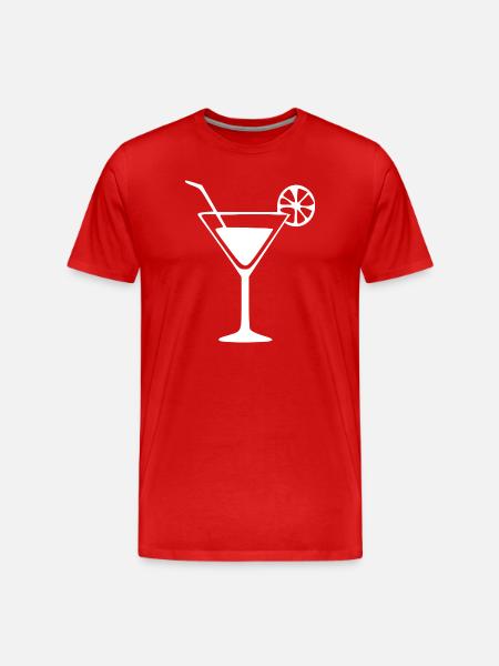 Cocktail Cocktailglas Geschenk Barkeeper - Männer Premium Bio T-Shirt - Rot
