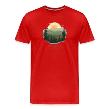 Hunsrück National Park | Vintage Landscape - Männer Premium Bio T-Shirt - Rot - Vorne - Damien (186cm)