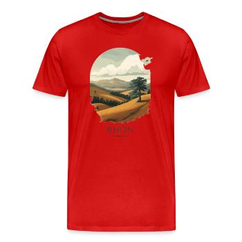 Rhön Vintage Landscape | National Park Style - Männer Premium Bio T-Shirt - Rot - Vorne - Damien (186cm)