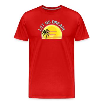 Let Us Dream Sunset Palm Retro and vintage mix for - Men's Premium Organic T-Shirt - red - Front - Damien (186cm)
