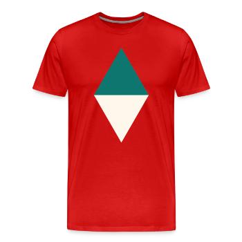Duo Diamant Crème Sarcelle - T-shirt bio Premium Homme - rouge - Devant - Damien (186cm)