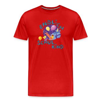 Schulkind  - Männer Premium Bio T-Shirt - Rot - Vorne - Damien (186cm)