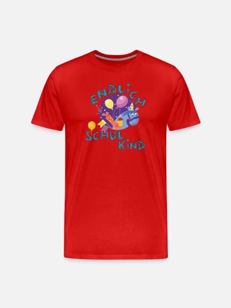 Schulkind - Männer Premium Bio T-Shirt - Rot