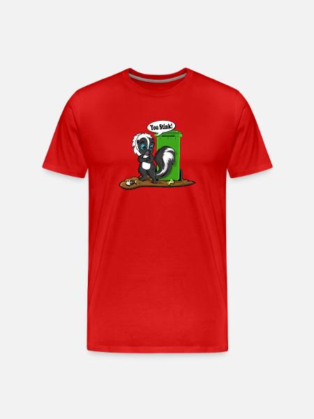 Du stinkender Stinktier-Cartoon-Tee - Männer Premium Bio T-Shirt - Rot