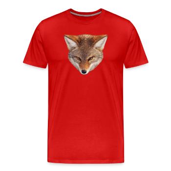 Portrait de renard dans des tons chauds - T-shirt bio Premium Homme - rouge - Devant - Damien (186cm)