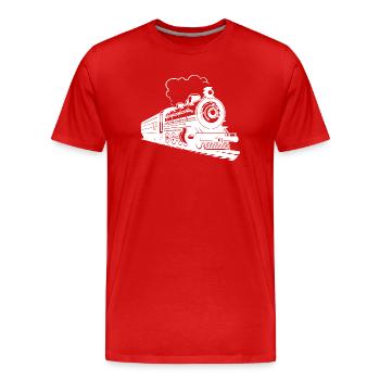 Graphique ferroviaire - T-shirt bio Premium Homme - rouge - Devant - Damien (186cm)