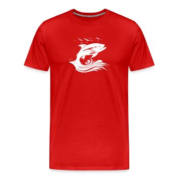 Image de poissons - T-shirt bio Premium Homme - rouge - Devant - Damien (186cm)