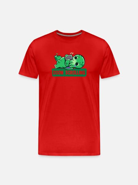 Doom Scrolling - Men's Premium Organic T-Shirt - red