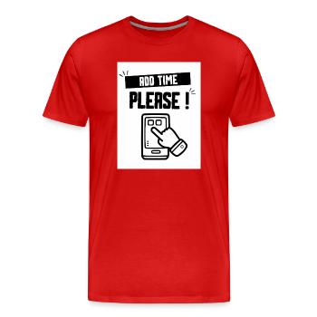 Ajouter du Temps S'il Plaît - T-shirt bio Premium Homme - rouge - Devant - Damien (186cm)