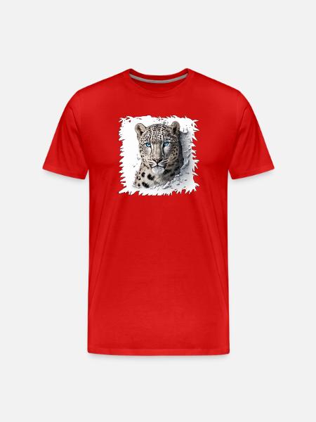 Snow Leopard Breakthrough Design - Men's Premium Organic T-Shirt - red