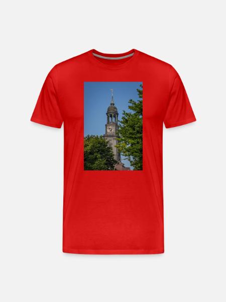 St. Michael's Church between two trees - Men's Premium Organic T-Shirt - red