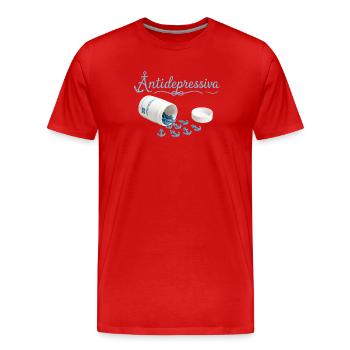 Anker-Antidepressiva Design - Männer Premium Bio T-Shirt - Rot - Vorne - Damien (186cm)