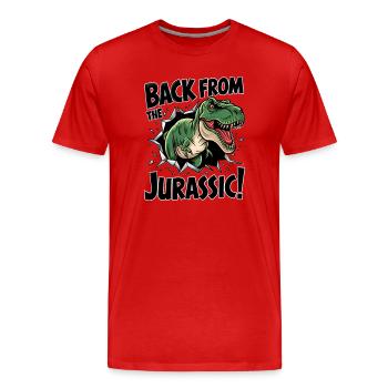 De retour du T-Rex Jurassic - T-shirt bio Premium Homme - rouge - Devant - Damien (186cm)