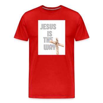 Graphique de Jésus est la Croix - T-shirt bio Premium Homme - rouge - Devant - Damien (186cm)