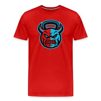 Icône du monstre Kettlebell - T-shirt bio Premium Homme - rouge - Devant - Damien (186cm)