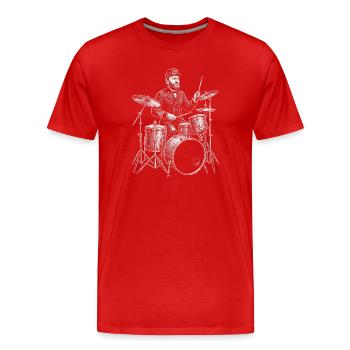 Ulysses S Grant joue de la batterie - T-shirt bio Premium Homme - rouge - Devant - Damien (186cm)