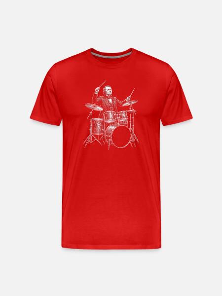 Andrew Johnson plays drums - Men's Premium Organic T-Shirt - red
