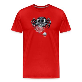 Araignée tricoteuse - T-shirt bio Premium Homme - rouge - Devant - Damien (186cm)