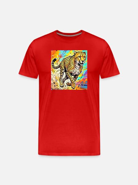 guépard - T-shirt bio Premium Homme - rouge