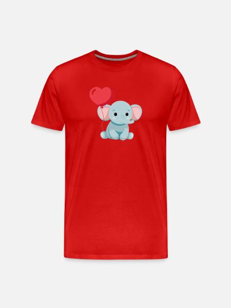 Petit éléphant mignon - T-shirt bio Premium Homme - rouge