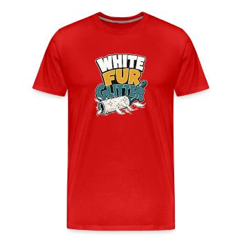 Cadeau de la maman du chien berger allemand blanc, Glit de fourrure blanche - T-shirt bio Premium Homme - rouge - Devant - Damien (186cm)