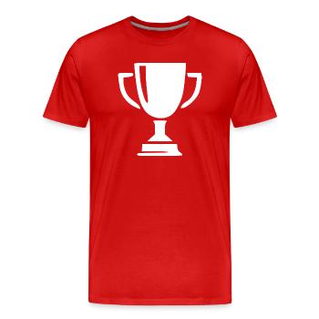 Champion de la victoire en coupe Sportif - T-shirt bio Premium Homme - rouge - Devant - Damien (186cm)