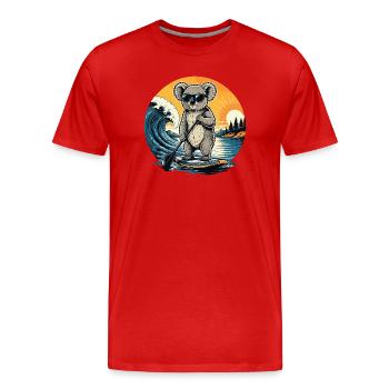 Paddleboard Koala SUP Paddleboard Stand Up paddle - T-shirt bio Premium Homme - rouge - Devant - Damien (186cm)