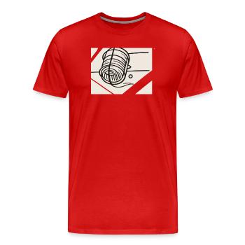 Boule de fil en art lineal - T-shirt bio Premium Homme - rouge - Devant - Damien (186cm)