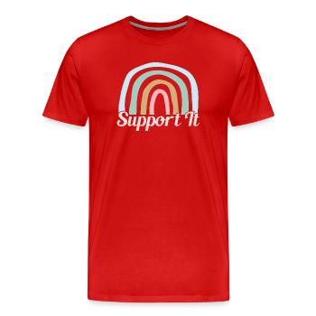 Citation d’assistant social : Soutien au travail social - T-shirt bio Premium Homme - rouge - Devant - Damien (186cm)