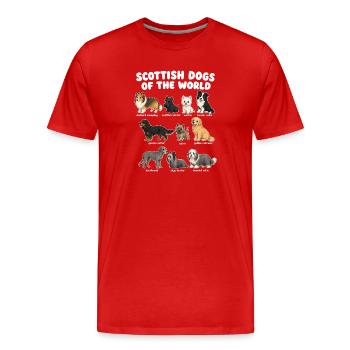 Chiens écossais de races mignonnes - T-shirt bio Premium Homme - rouge - Devant - Damien (186cm)