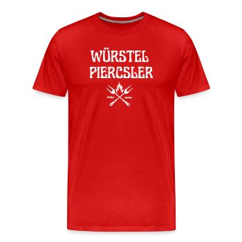 Sausages Piercler - Men's Premium Organic T-Shirt - red - Front - Damien (186cm)