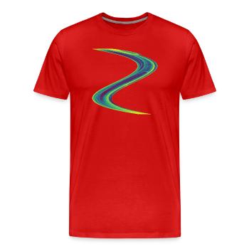 Dérive lumineuse – Attracteur étrange - T-shirt bio Premium Homme - rouge - Devant - Damien (186cm)