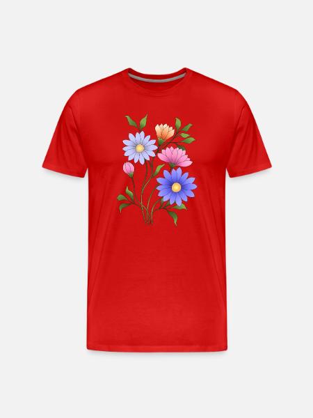 Fleur - T-shirt bio Premium Homme - rouge
