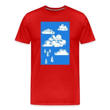 Nuages de pixels - T-shirt bio Premium Homme - rouge - Devant - Damien (186cm)