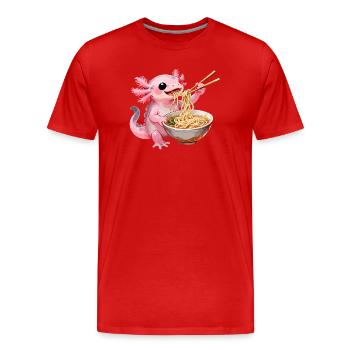 Ramen Axolotl - T-shirt bio Premium Homme - rouge - Devant - Damien (186cm)