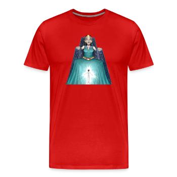 Reine mystique lumineuse sur trône - T-shirt bio Premium Homme - rouge - Devant - Damien (186cm)