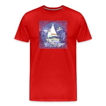 Voilier - T-shirt bio Premium Homme - rouge - Devant - Damien (186cm)